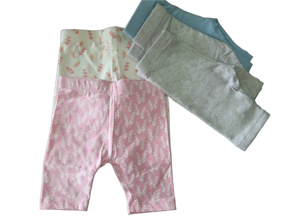 Set of 5 baby elastic cotton leggings