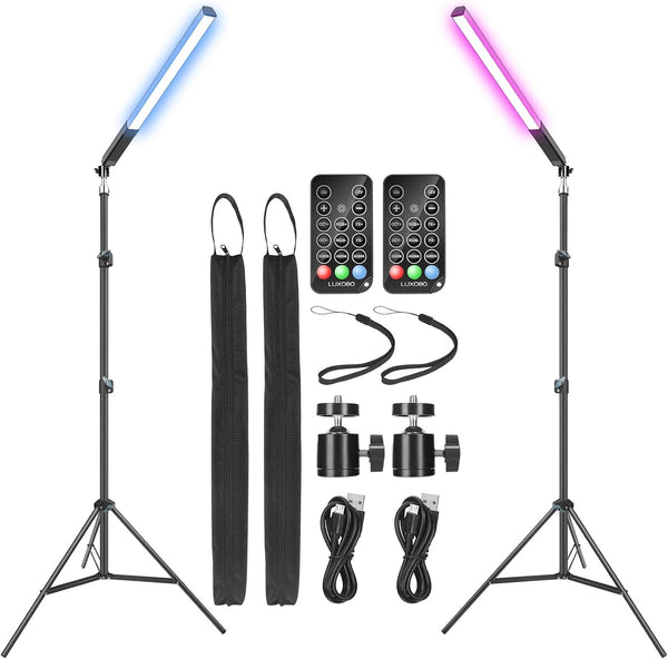 Комплект 2 RGB LED осветителни пръчки LUXCEO P400 с трипод
