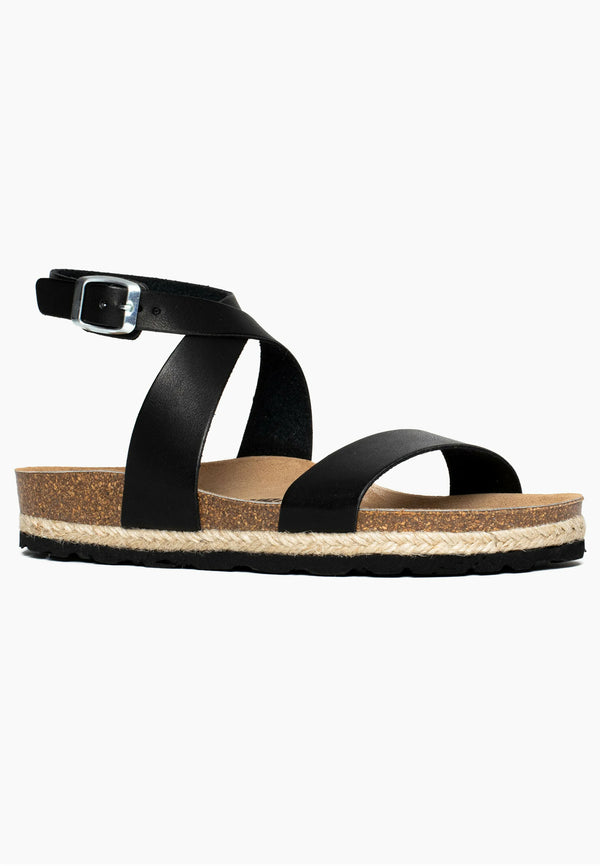 Women's black sandals SUNBAY