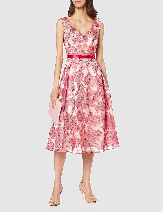 Vera Mont Women's evening handmade dress with floral lace