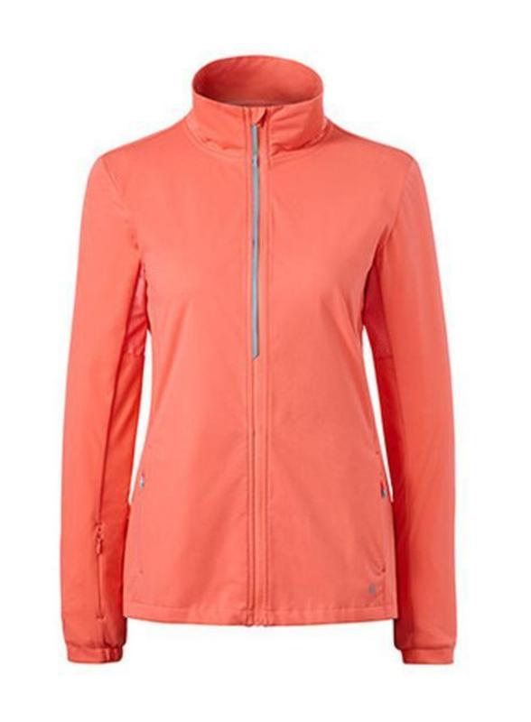 Дамско ветроустойчиво термо яке за бягане, оранжево/корал