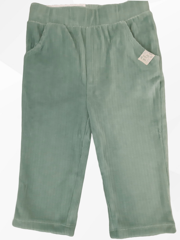 Детски памучен кадифен панталон, зелен