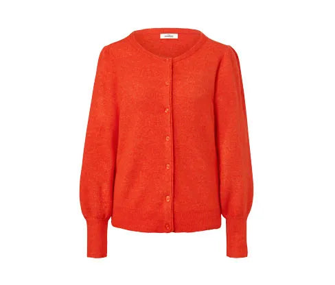 Дамска жилетка от фино плетиво, оранжева, S 36/38