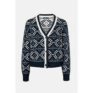 Дамска плътна памучна жилетка, синьо-бяла, M 40/42