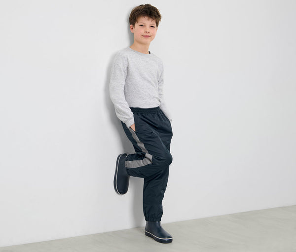 Children's waterproof trousers with reflective tape