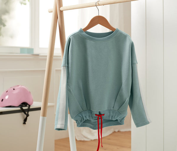 Детски памучен суитчър от органичен памук, зелен