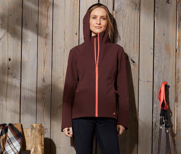 Дамско водоустойчиво функционално туристическо яке, бордо