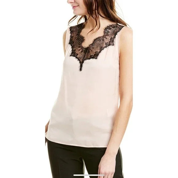 Escada Women's sleeveless blouse with lace, color Peach