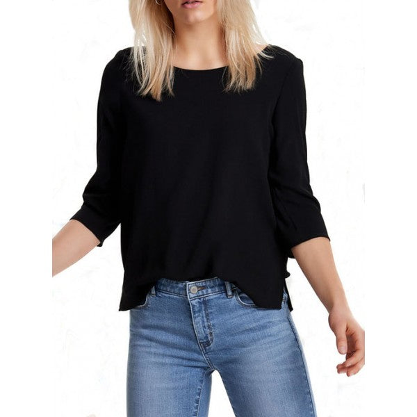 ONLY Women's blouse with 3/4 sleeves, black