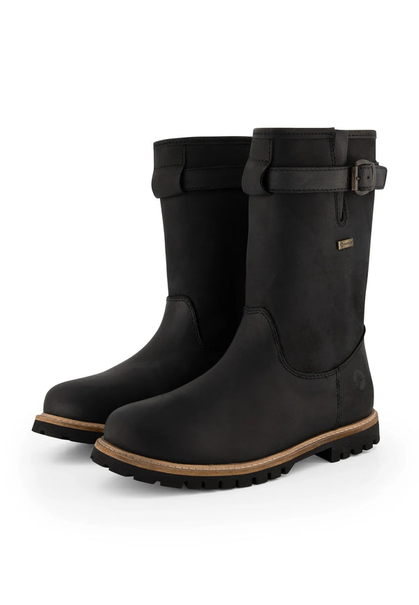 Водоустойчиви дамски ботуши от естествена кожа Travelin' Island Outdoorlaars, черни, 40