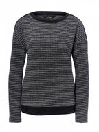 Women's long-sleeved sweater, black and white 