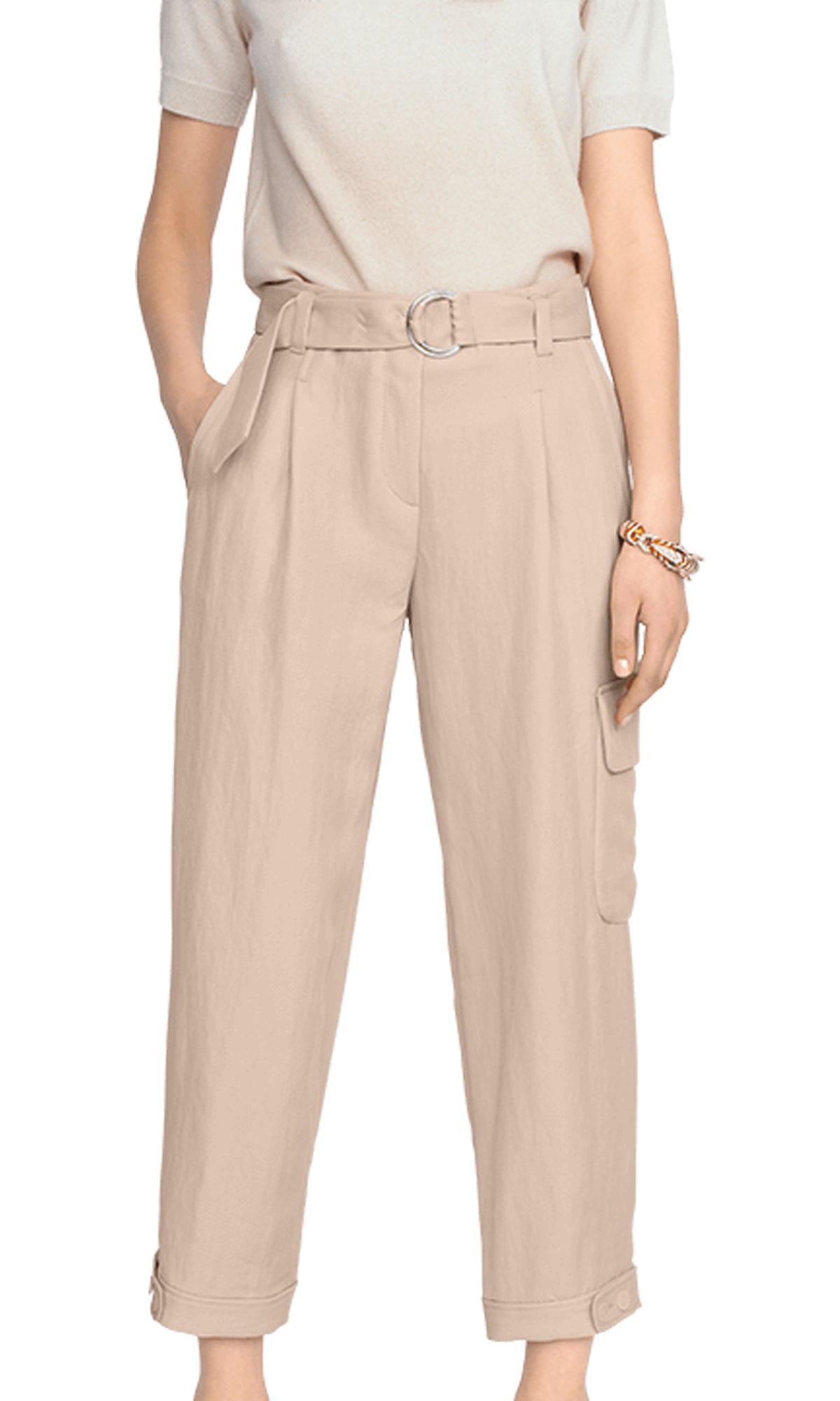 Дамски панталон RIANI Hosen 817 Wide Leg, бежови