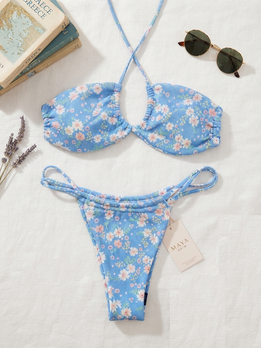 Zaful Embossed Two-Piece Swimsuit Summer 2025, Green