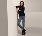 Women's cotton stretch jeans, gray 