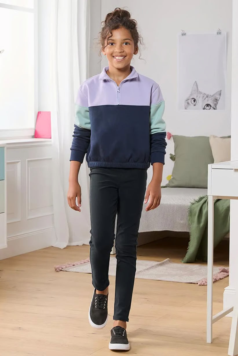 Детски еластичен панталон, черен