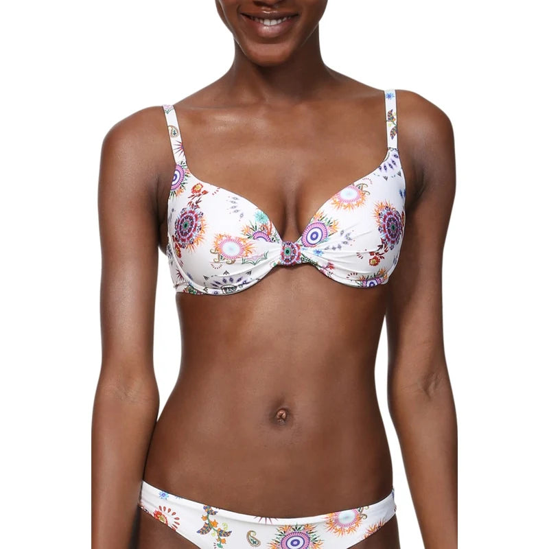 Desigual Дамски бански горнище с банели и подплънки, разноцветен