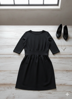 Women's cotton wrap dress Numinou, black