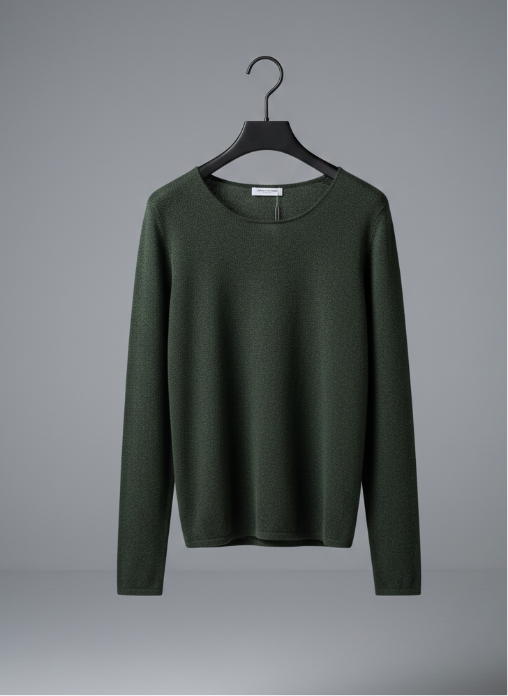 Дамски зимен пуловер от кашмир Perfect Cashmere, тъмно зелен