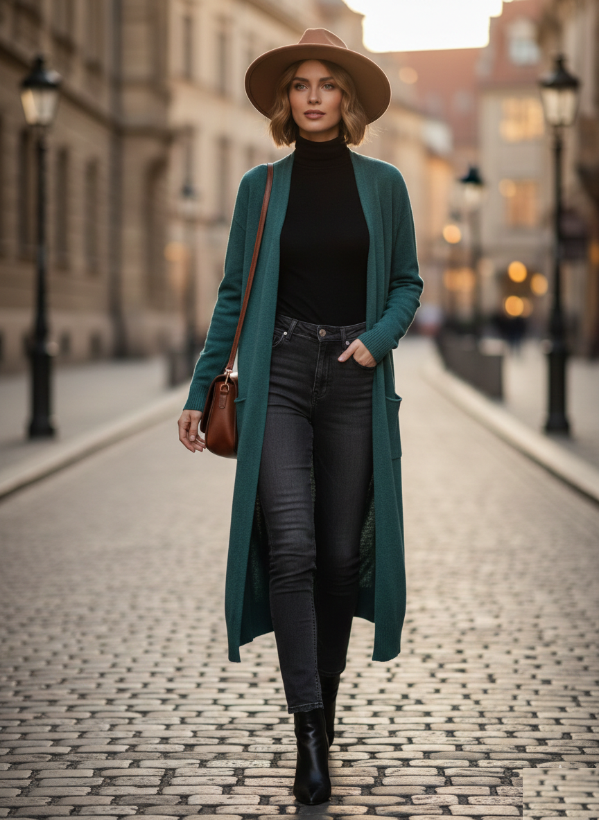 Josefine Дамска жилетка с кашмир, зелена