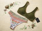 Zaful 2-piece swimsuit, floral print bikini and green top