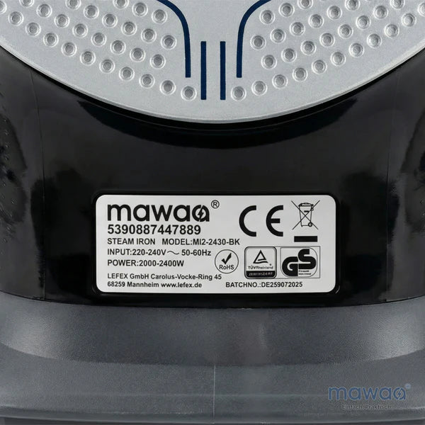 Парна ютия mawaa® SteamPro – 2400W, 350 мл резервоар, керамична плоча, Anti-Calc