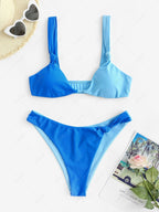 Zaful Embossed Two-Piece Swimsuit Summer 2025, Green