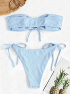 Zaful Embossed Two-Piece Swimsuit Summer 2025, Green