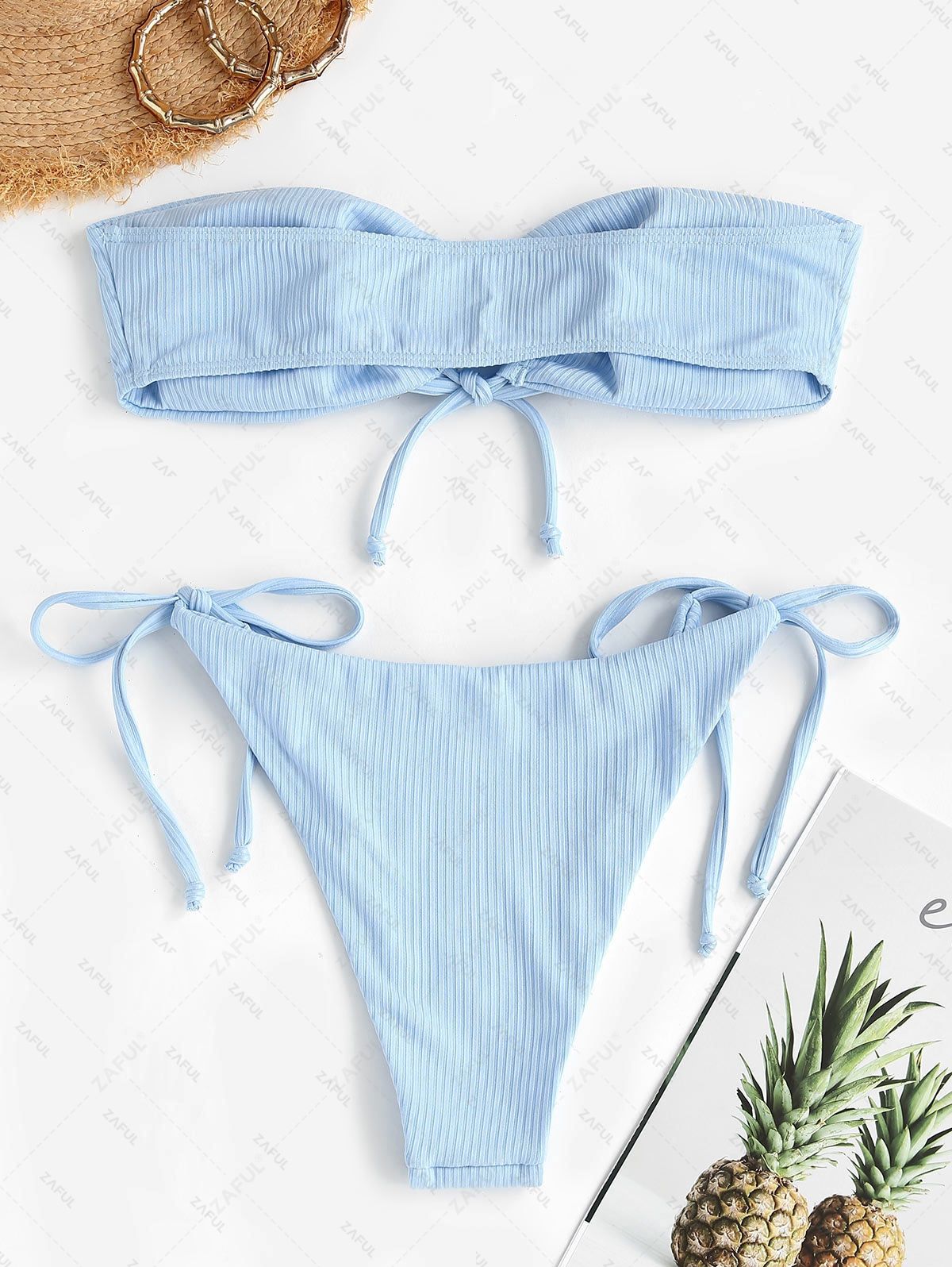 Zaful Embossed Two-Piece Swimsuit Summer 2025, Green