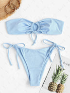 Zaful Embossed Two-Piece Swimsuit Summer 2025, Green