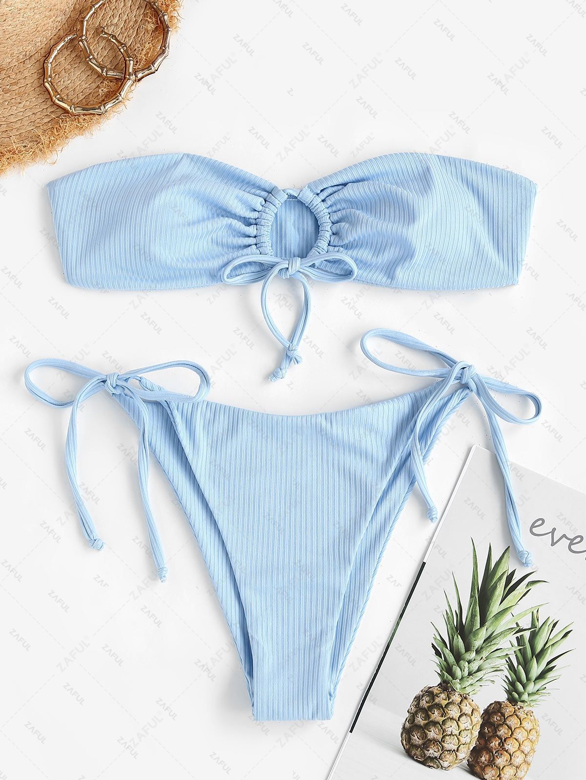 Zaful Embossed Two-Piece Swimsuit Summer 2025, Green