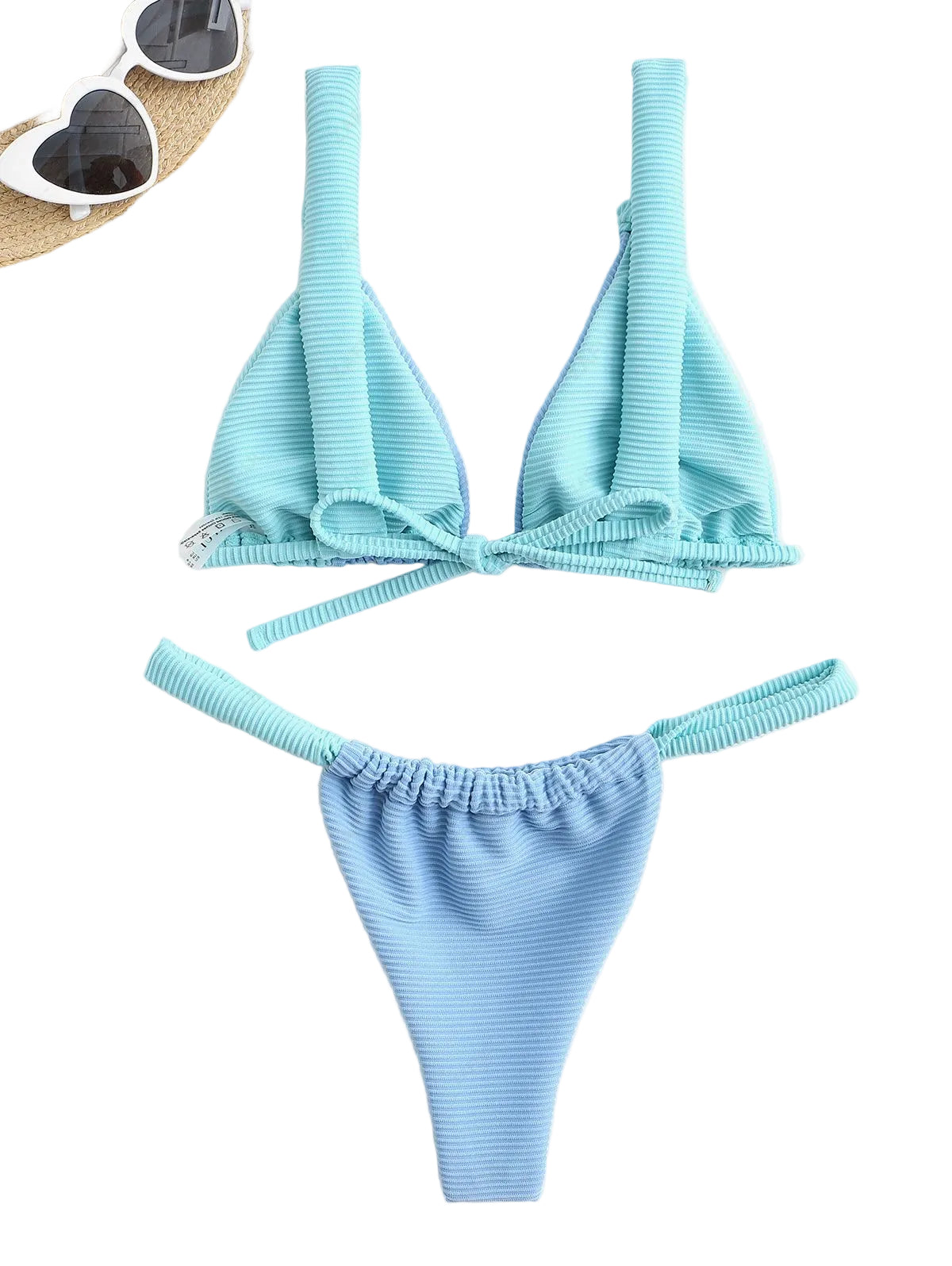 Zaful Embossed Two-Piece Swimsuit Summer 2025, Green