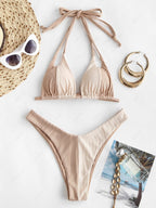 Zaful Embossed Two-Piece Swimsuit Summer 2025, Green