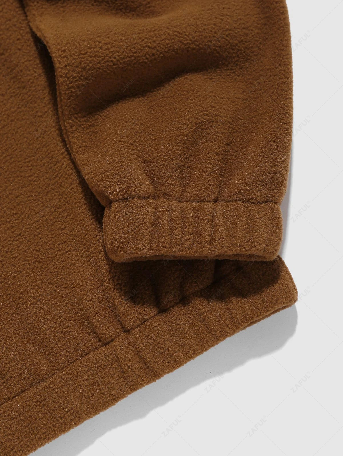 ZAFUL Мъжки поларен суитшърт, кафяв с принт CALIFORNIA