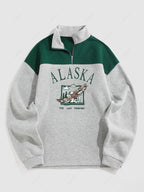 ZAFUL Мъжки поларен суитшърт с принт ALASKA