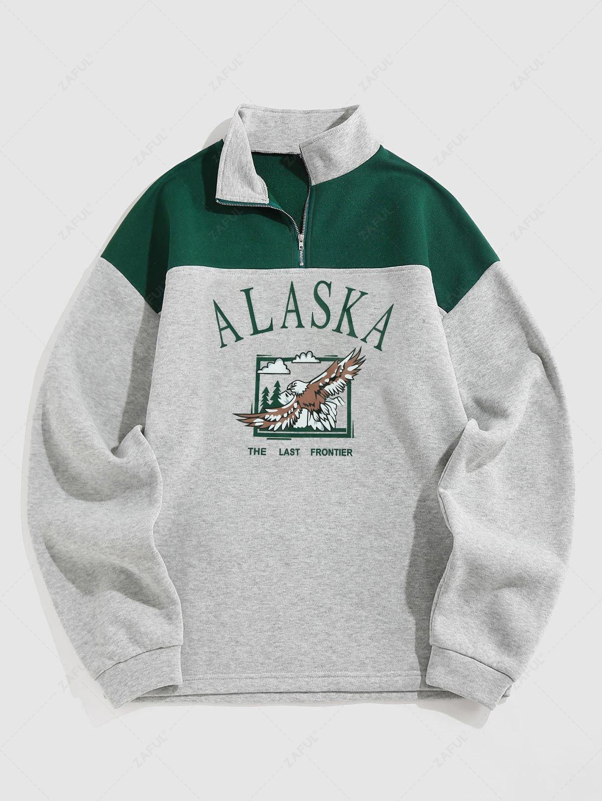 ZAFUL Мъжки поларен суитшърт с принт ALASKA