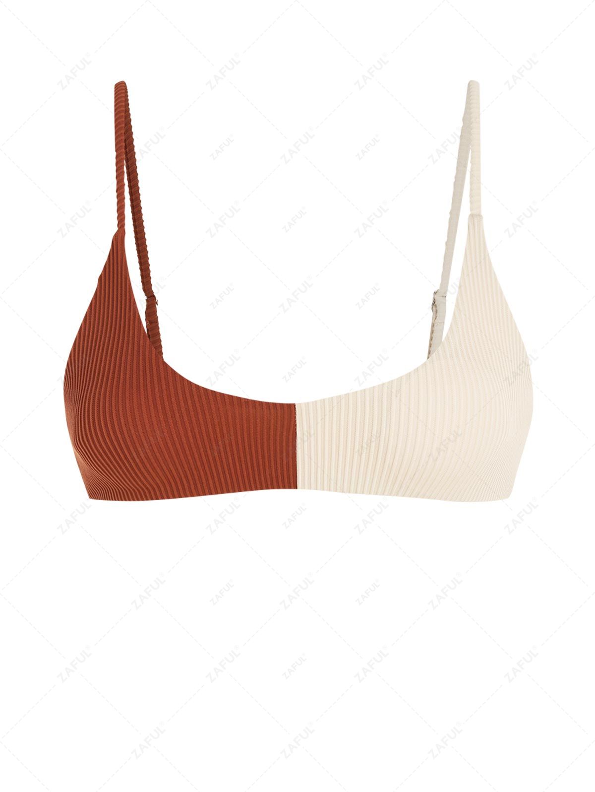 Дамски бански ZAFUL Colorblock с рипсена материя