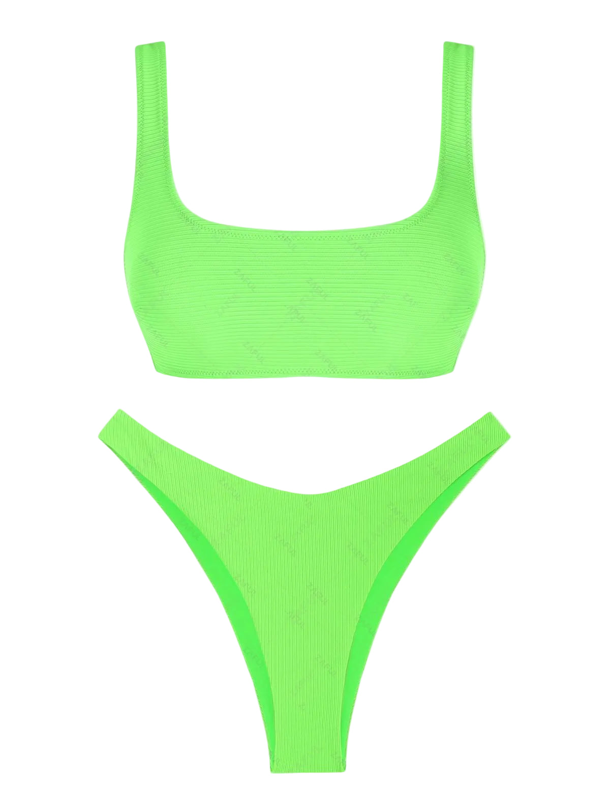 Zaful Embossed Two-Piece Swimsuit Summer 2025, Green