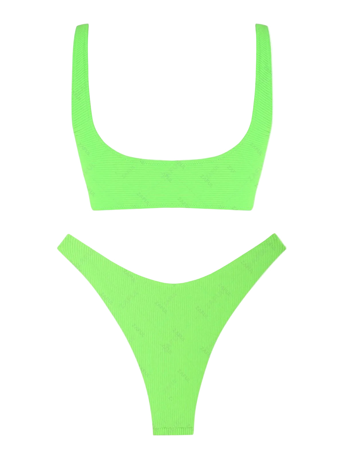 Zaful Embossed Two-Piece Swimsuit Summer 2025, Green