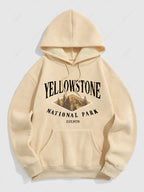 ZAFUL Мъжки ватиран суитшърт с принт YELLOWSTONE