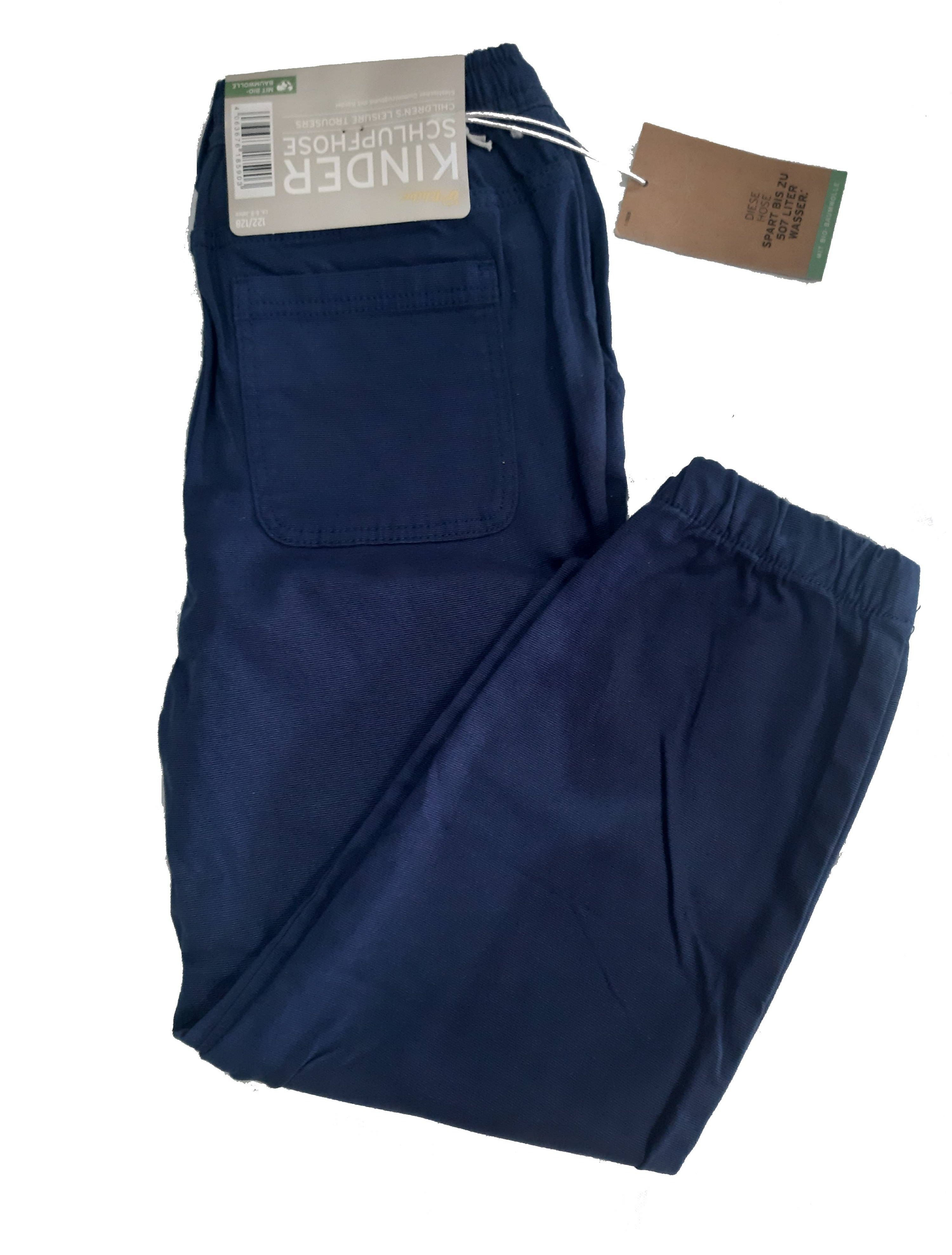 Детски памучни панталони за момче, тъмно сини