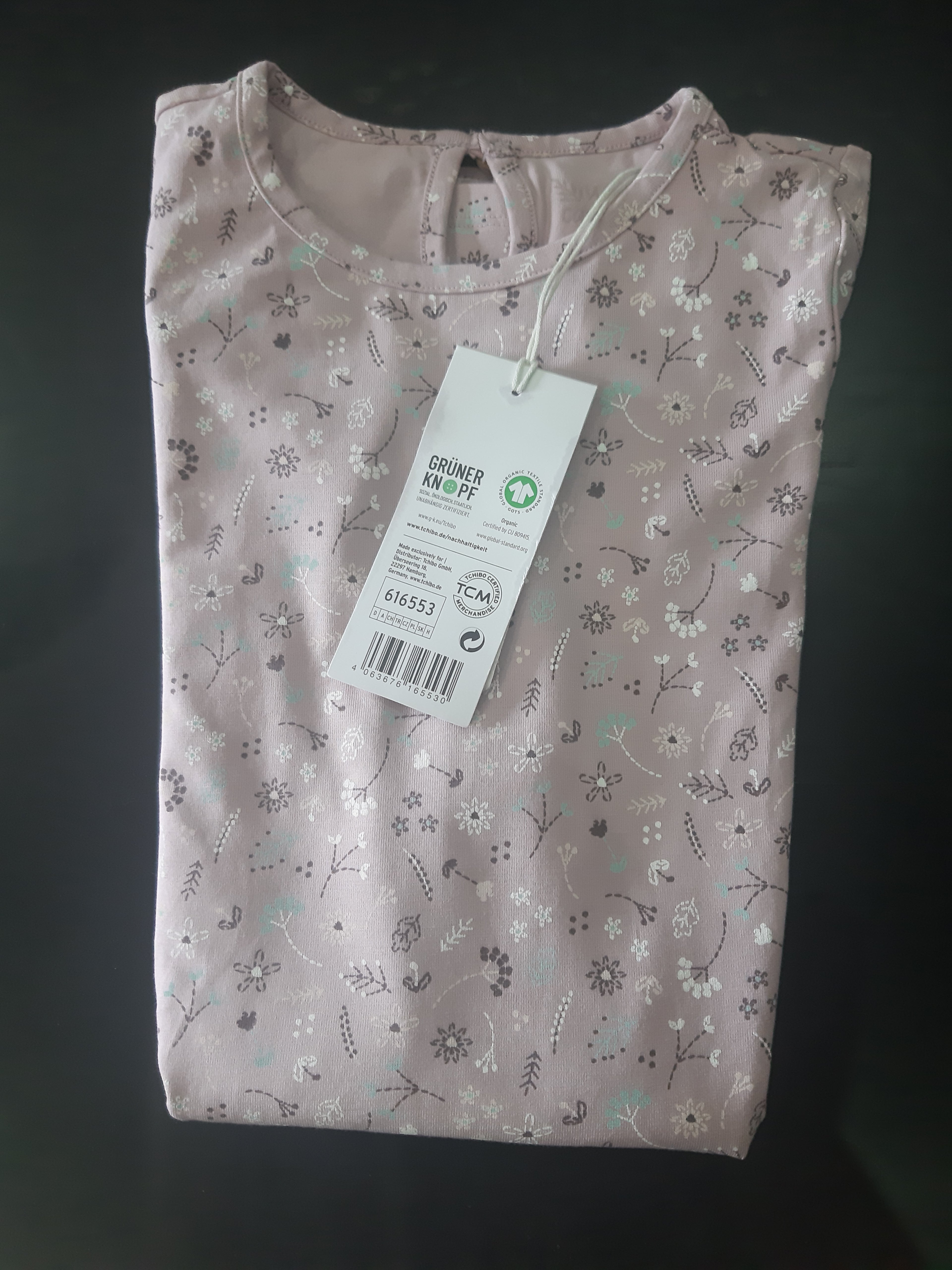 Детска памучна рокля Essentials, розова с принт
