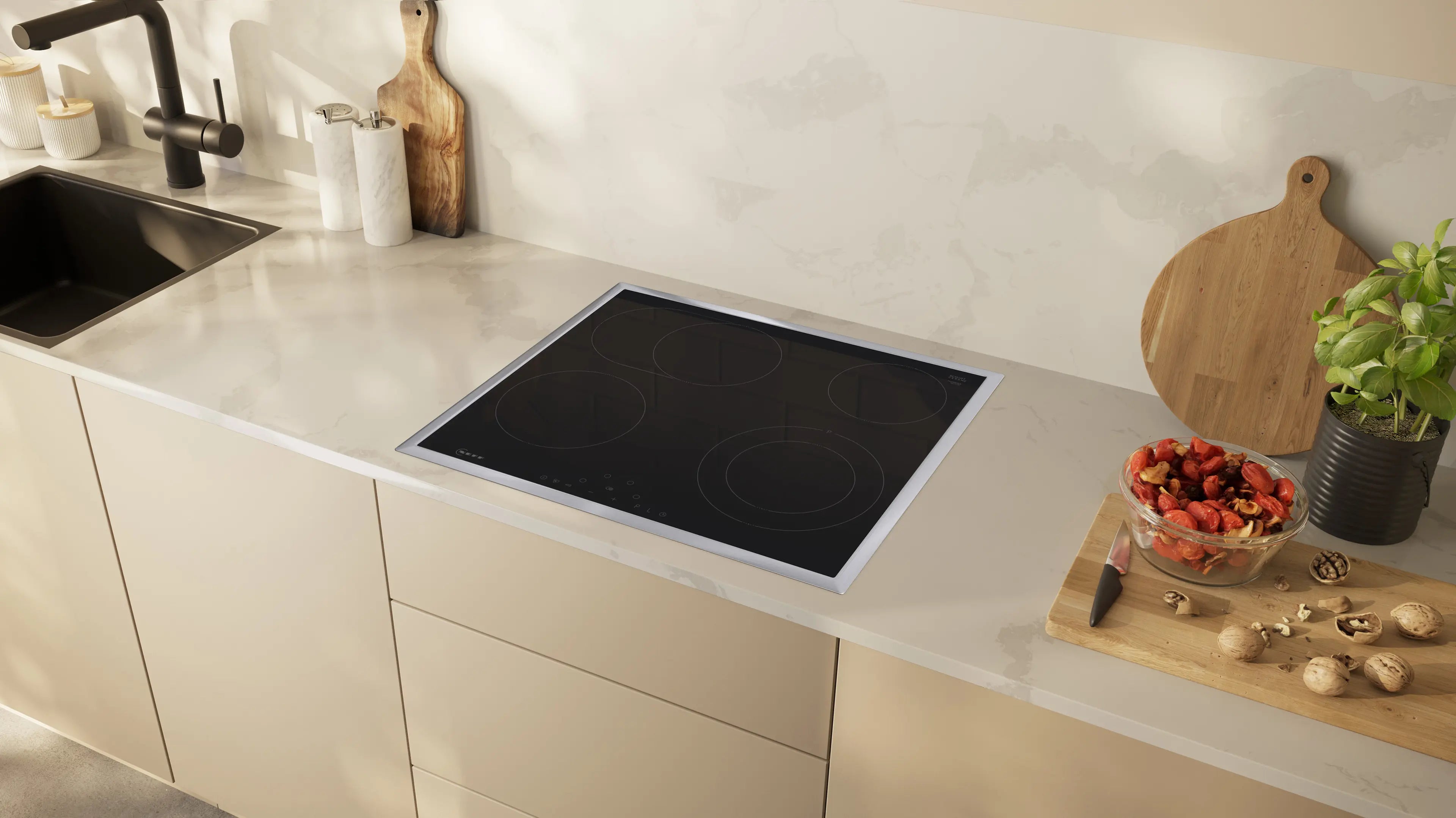 Стъклокерамичен плот NEFF N 70 T16SDF9R0 – прецизен контрол и модерно управление с Touch Control