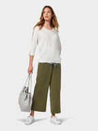 TOM TAILOR Дамска блуза с дължина 3/4 ръкав, бяла