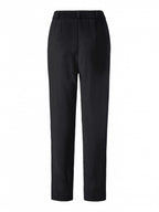 Sporty-elegant trousers with pleats and ties, black 