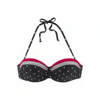 Swimsuit top with underwire season 2025 Lascana, black with dots
