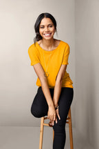 Women's cotton T-shirt, orange