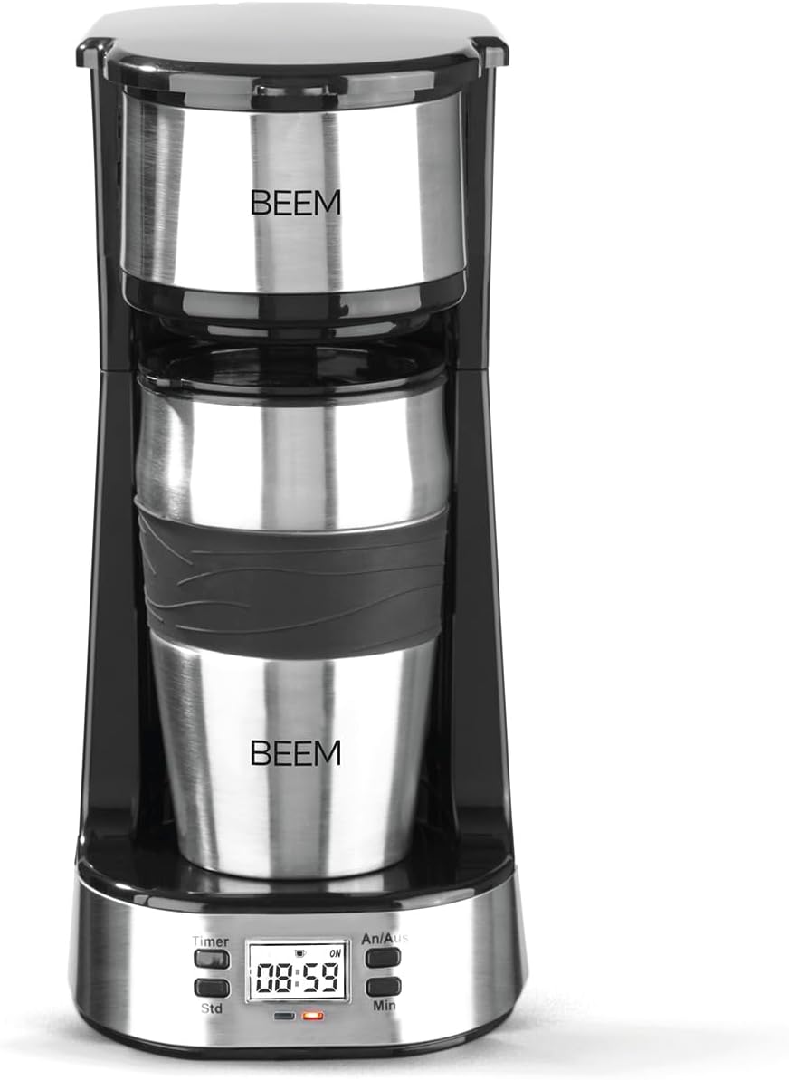 Кафемашина BEEM Thermo 2 Go с термо чаша и таймер, 750 W, LCD екран