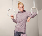 Women's sporty cotton sweatshirt with hood, pink 