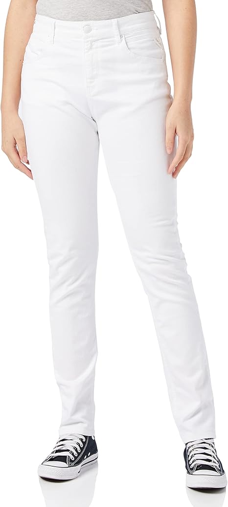 Дамски памучни дънки Replay Marty, бели