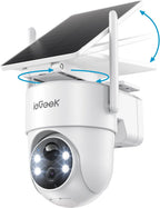 ieGeek S5 2K Соларна Wi-Fi IP Камера за Външно Наблюдение с 360° PTZ, Цветно Нощно Виждане, AI Разпознаване и Двупосочно Аудио
